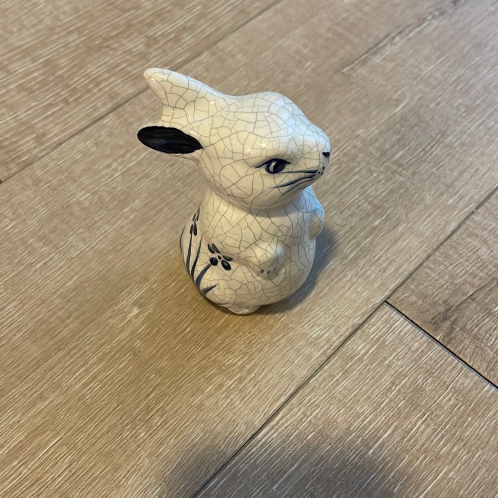 Porcelain rabbit bunny gorgeous craftsmanship handmade figurine collectible